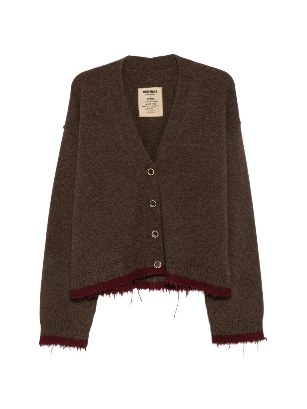Uma Wang frayed-edge oversized cardigan - Braun