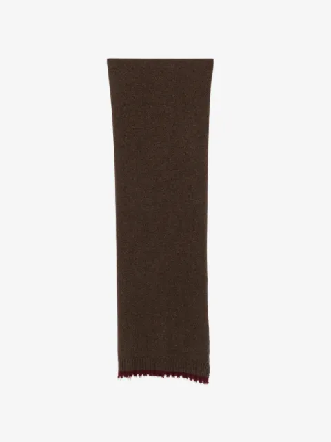 Uma Wang frayed-edge ribbed-trim scarf