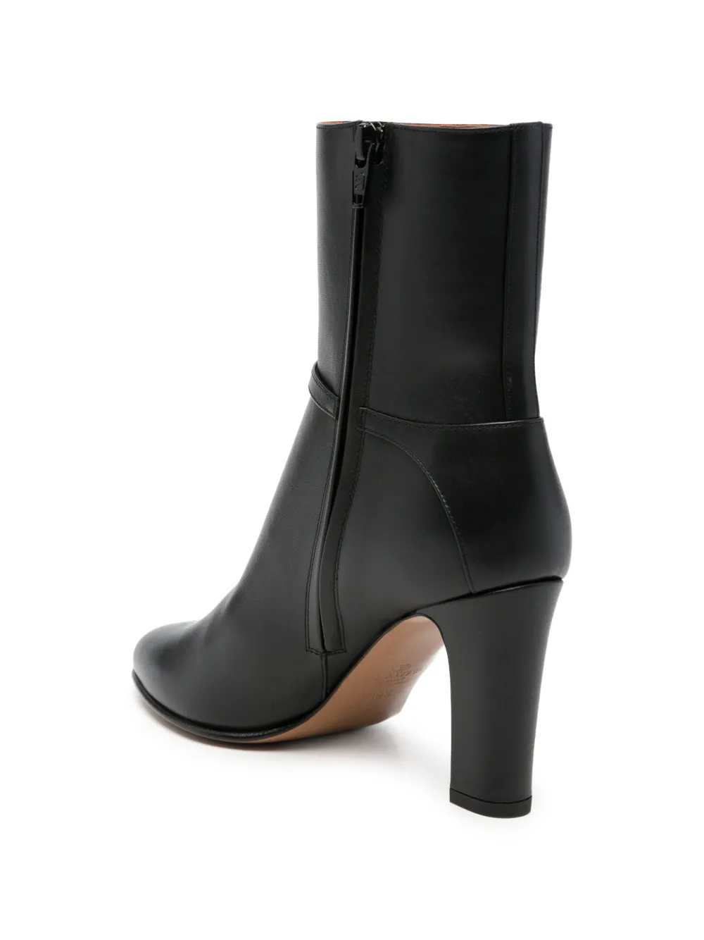 Valentino Garavani buckle-strap leather ankle boots Zwart