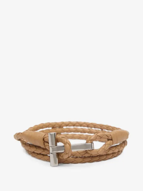 TOM FORD braided leather T bracelet