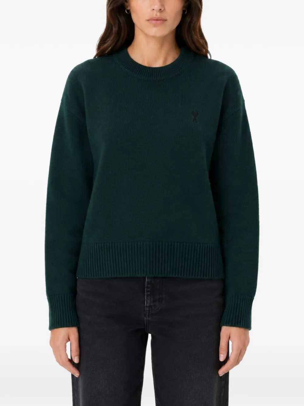 AMI Paris Ami de Coeur trui met logo Groen