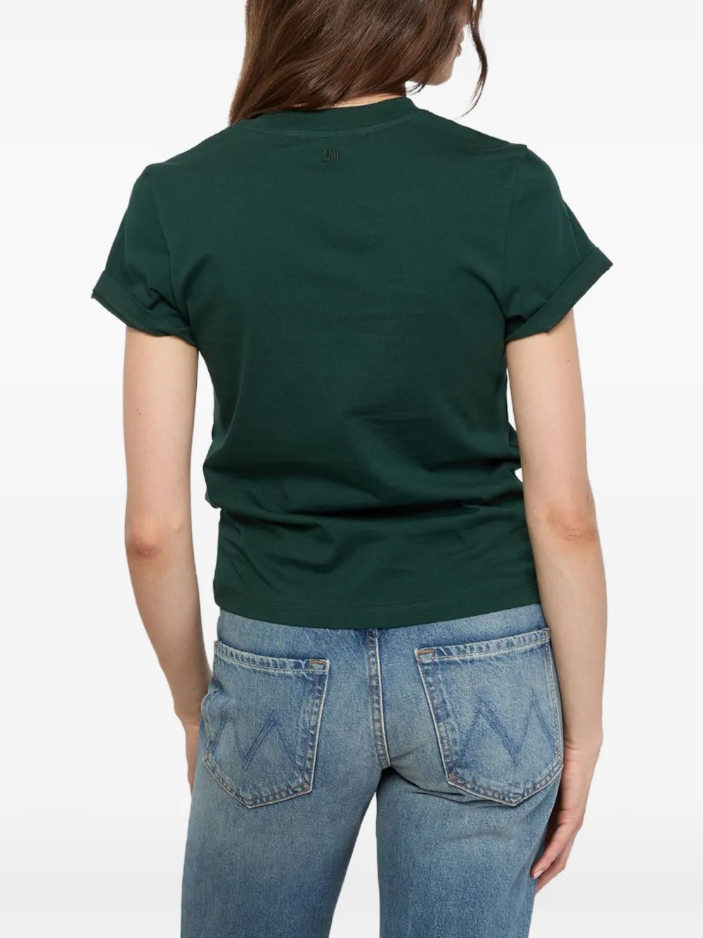 AMI Paris T-shirt met logo Groen