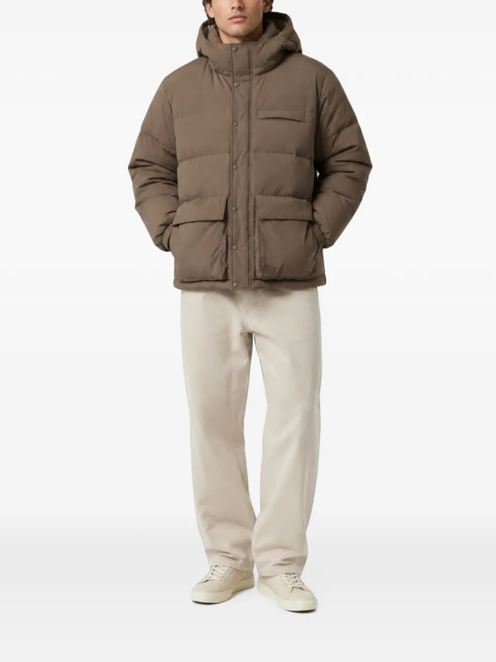 Maison Kitsuné Gevoerd jack met capuchon Bruin