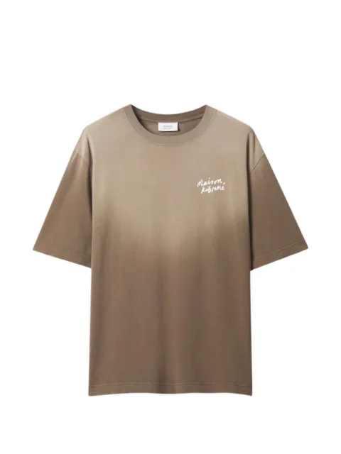 Maison Kitsuné faded-effect logo-print T-shirt