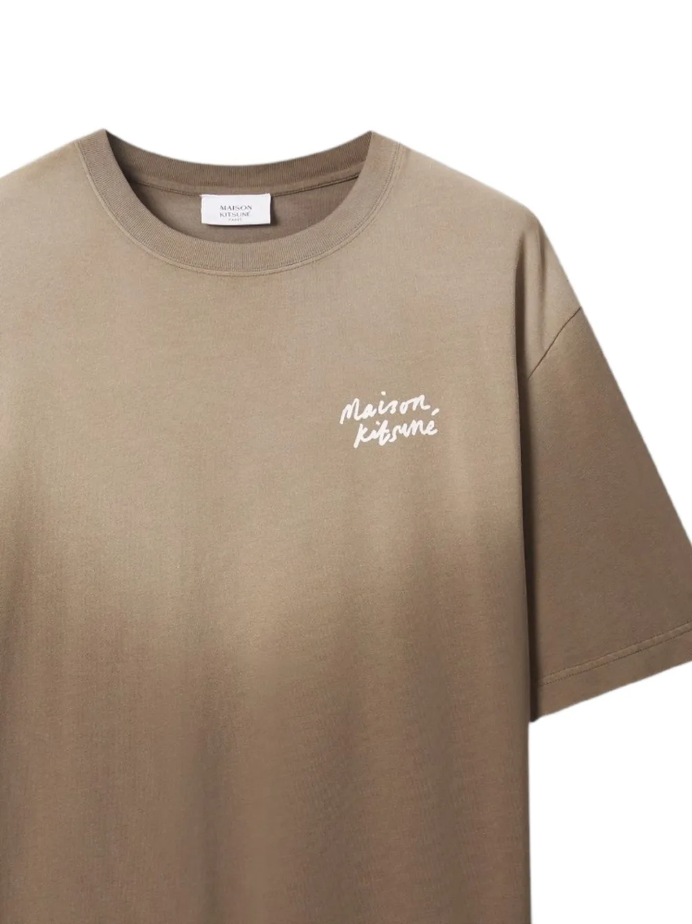 Maison Kitsuné T-shirt met logoprint Beige