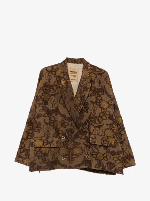 Uma Wang floral-jacquard double-breasted jacket