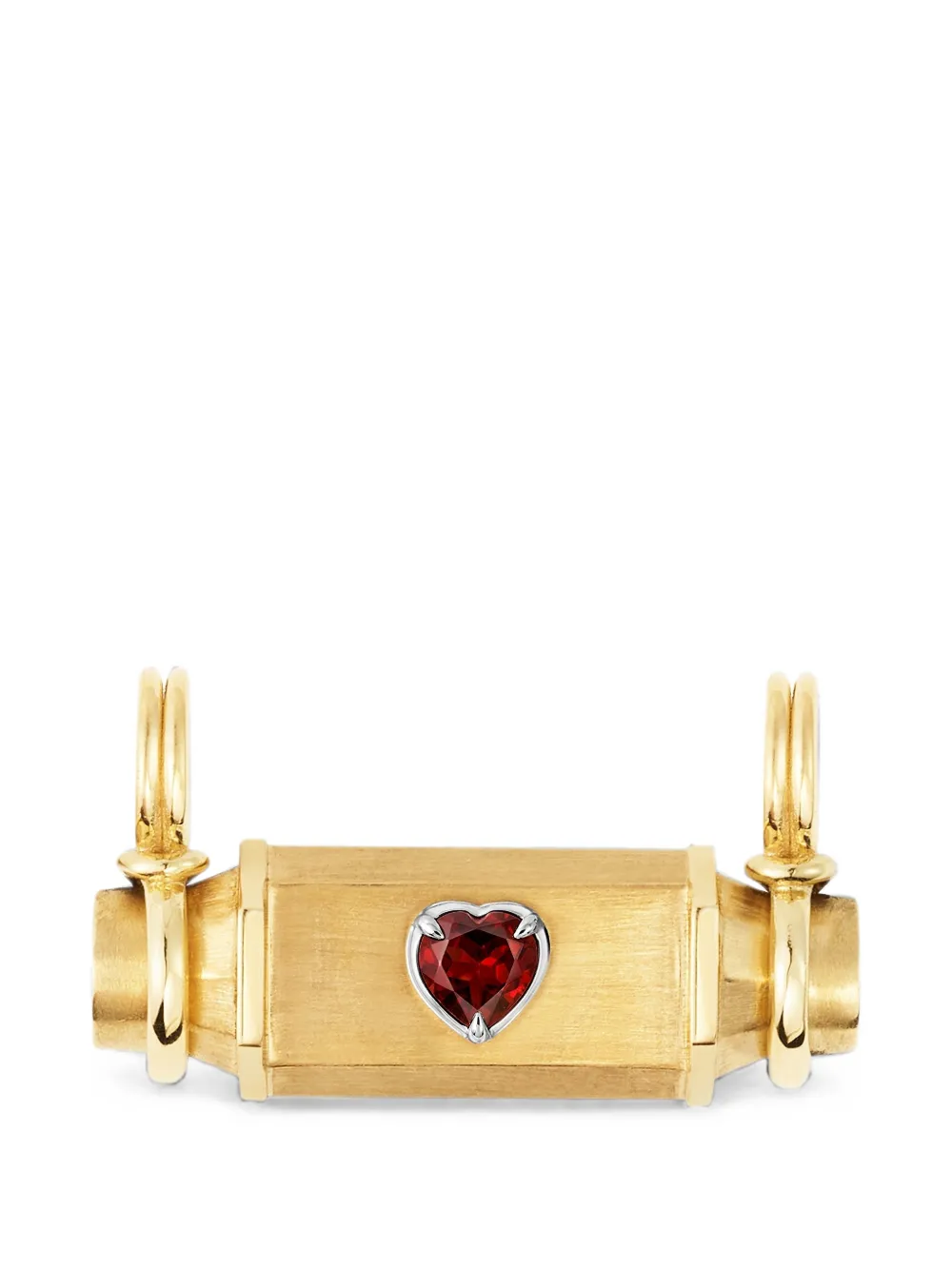 Marie Lichtenberg Ruby Heart Necklace In Gold
