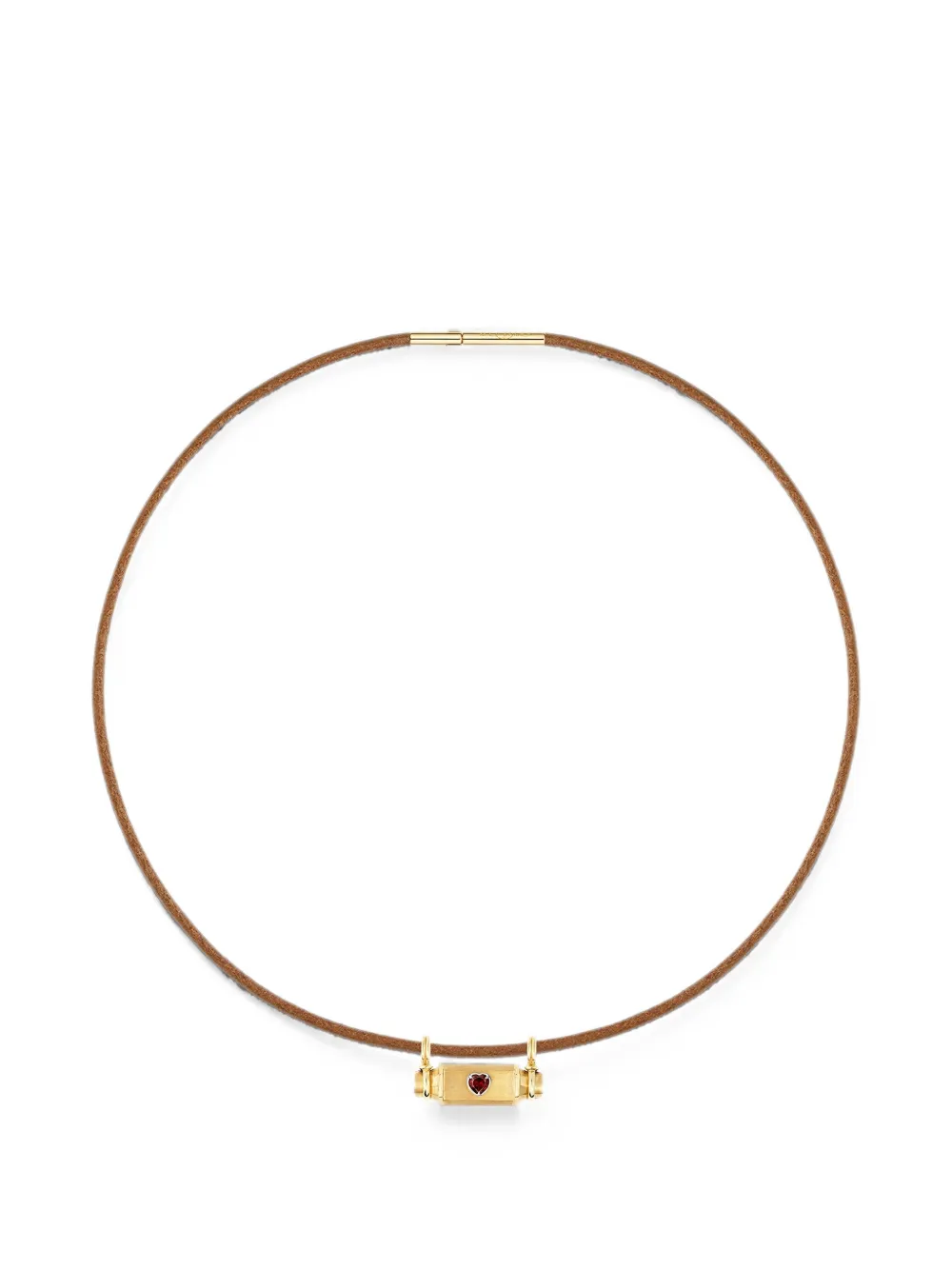 Marie Lichtenberg ruby heart necklace - Gold