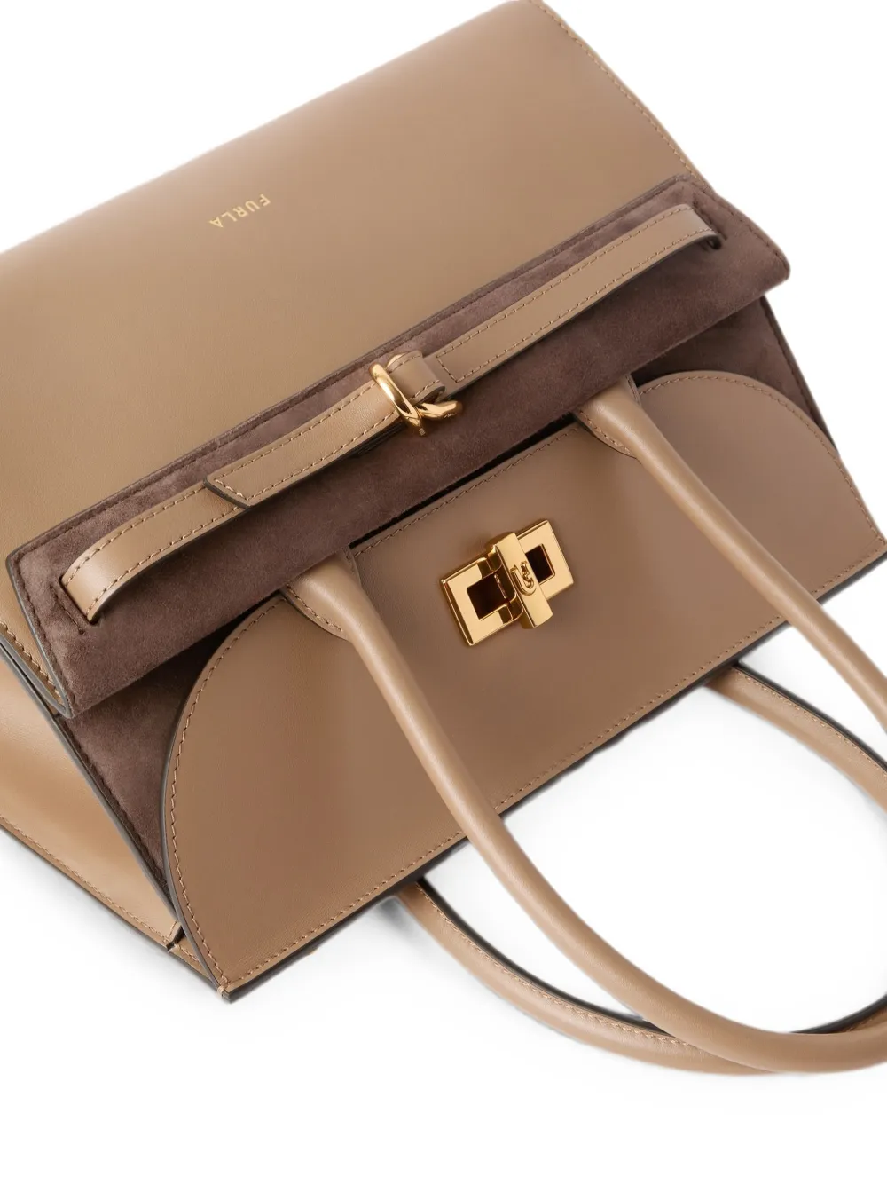 Furla Greta leren shopper Beige