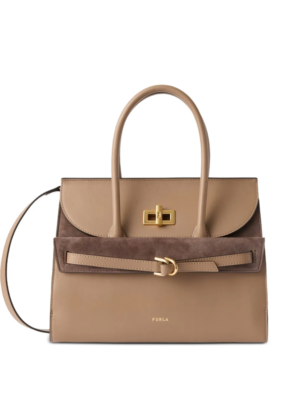 Furla Greta leather tote bag - Toni neutri