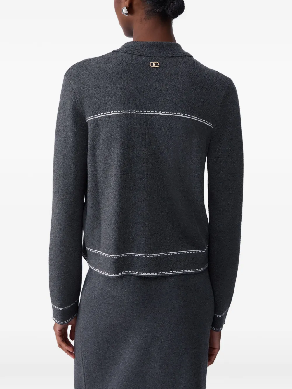 LIU JO knit jacket with beads Grijs