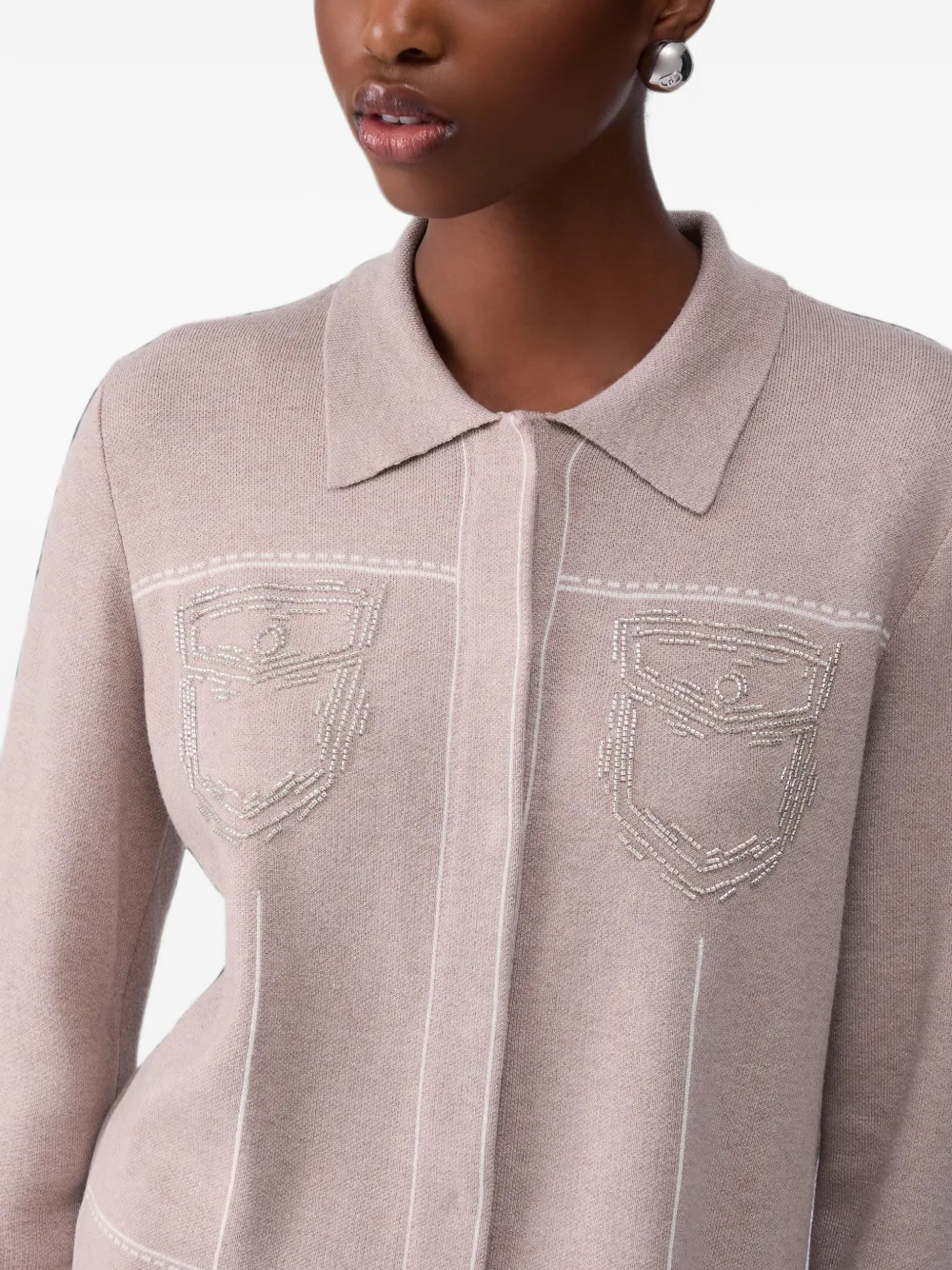 LIU JO knit jacket with beads Beige