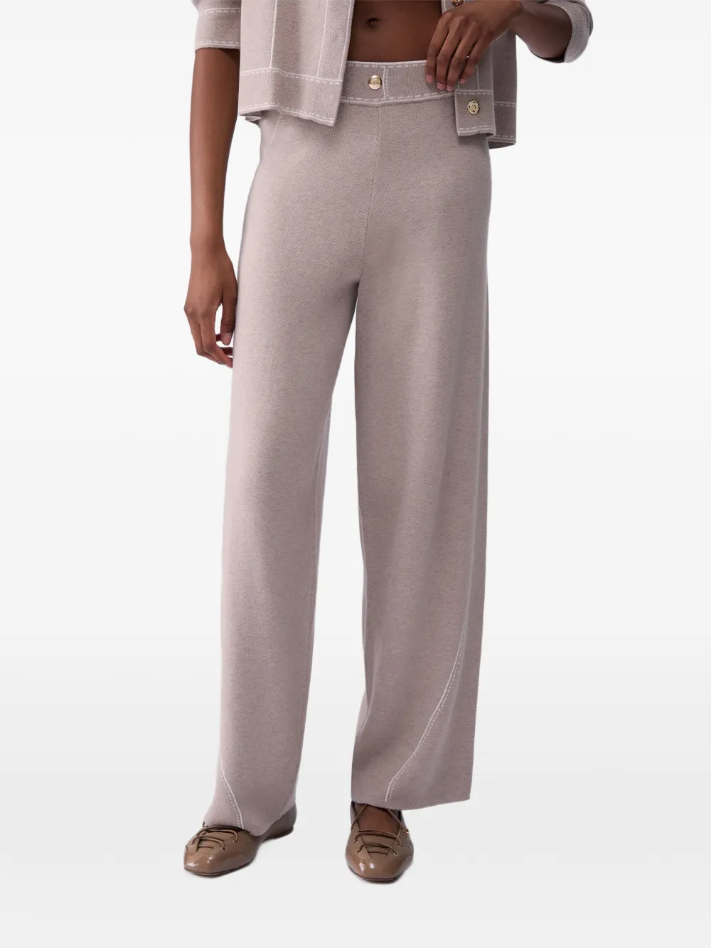 LIU JO trousers with contrast stitching - Toni neutri