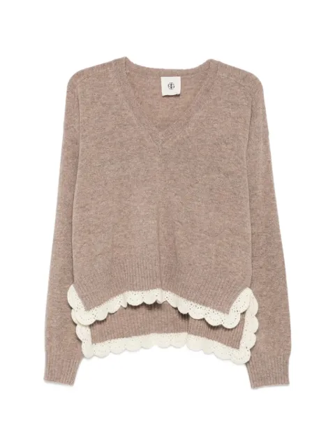 The Garment Como crochet-trim V-neck sweater