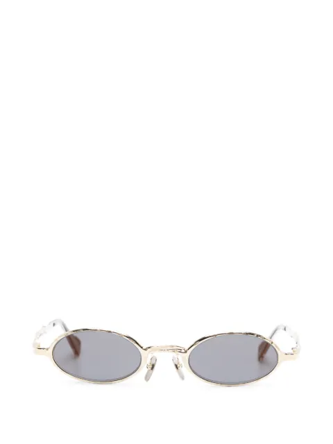 Kuboraum hammered-effect oval-frame sunglasses