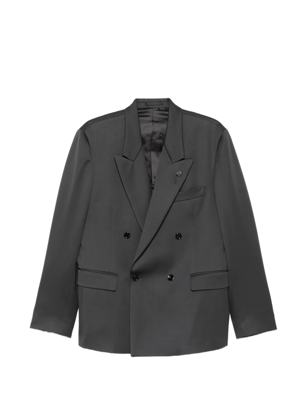 Lardini double-breasted peak-lapel blazer - Grau