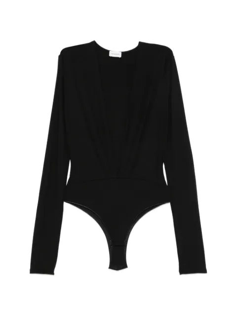 THE ANDAMANE Zelda plunging long-sleeve bodysuit