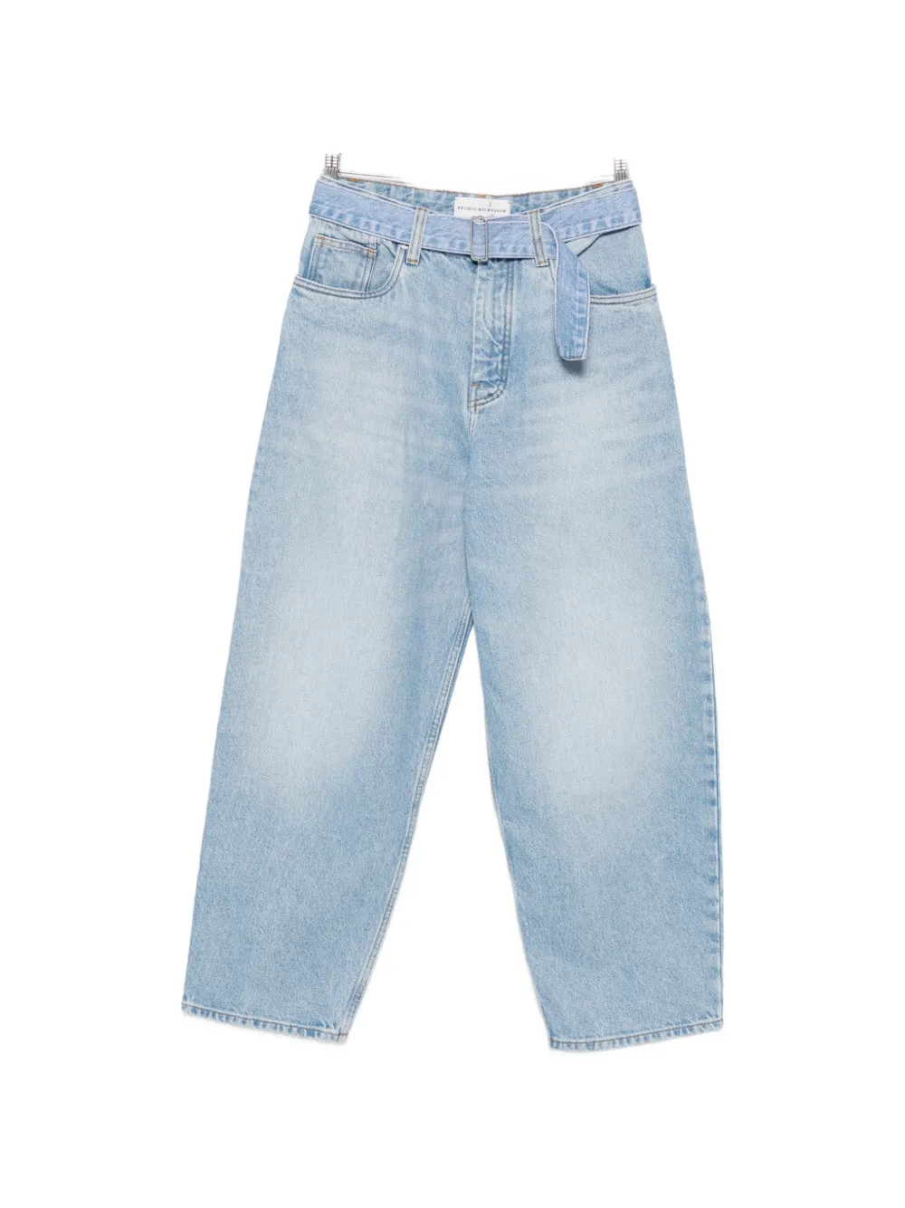 Studio Nicholson Cahun belted wide-leg jeans - Blau