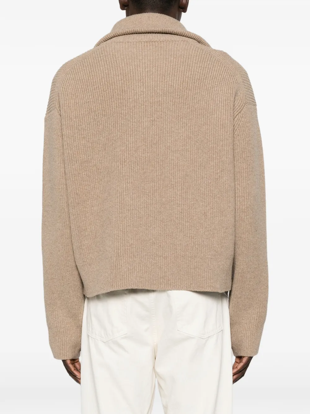 Studio Nicholson ribbed zip-up sweater Beige