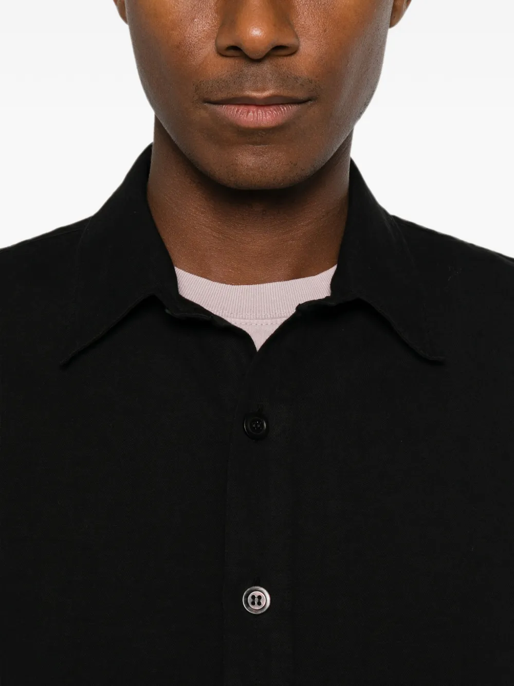 Studio Nicholson Button-up shirtjack Zwart