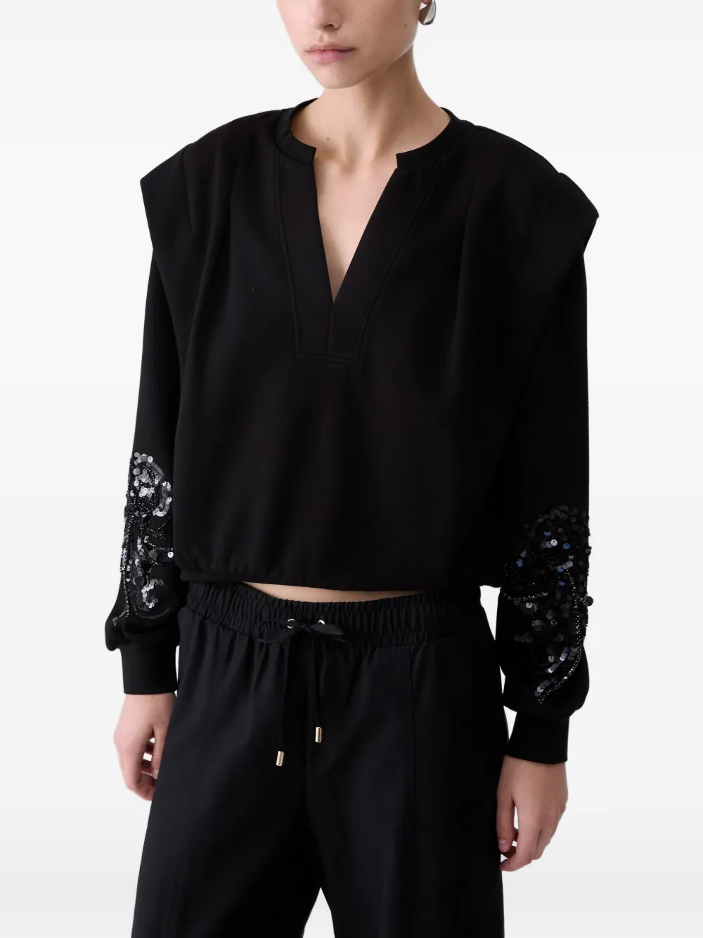 LIU JO sweatshirt with jewel embroidery - Schwarz