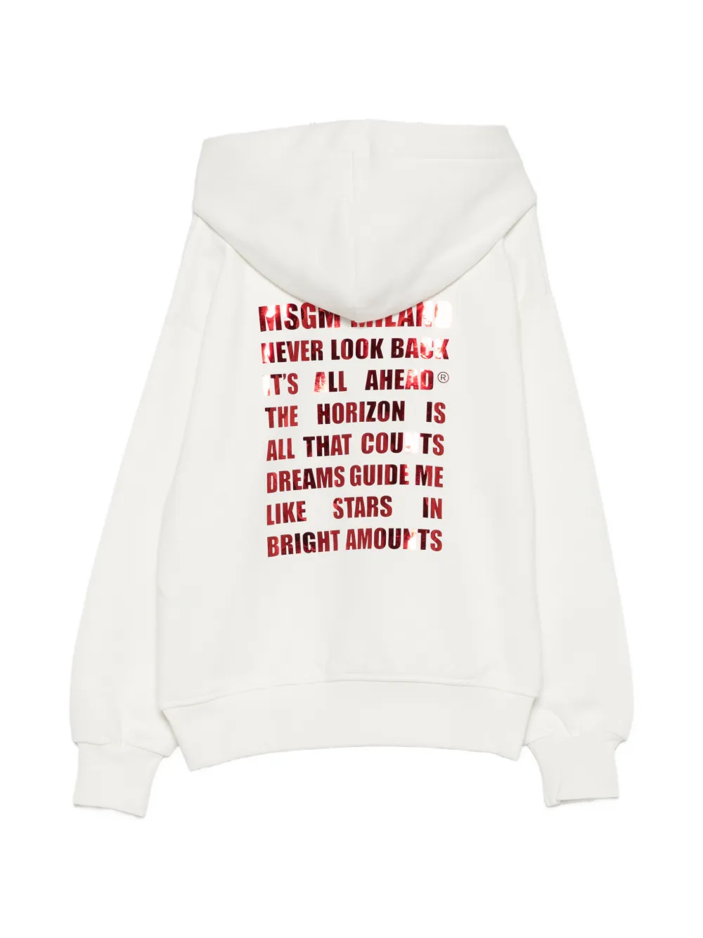 MSGM Kids Hoodie met logoprint Wit