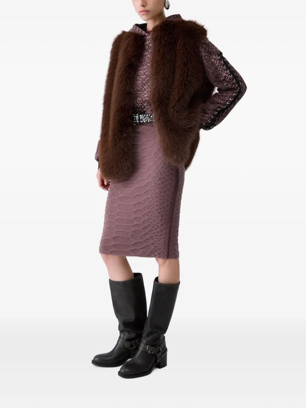 LIU JO Sweater met dierenprint Bruin