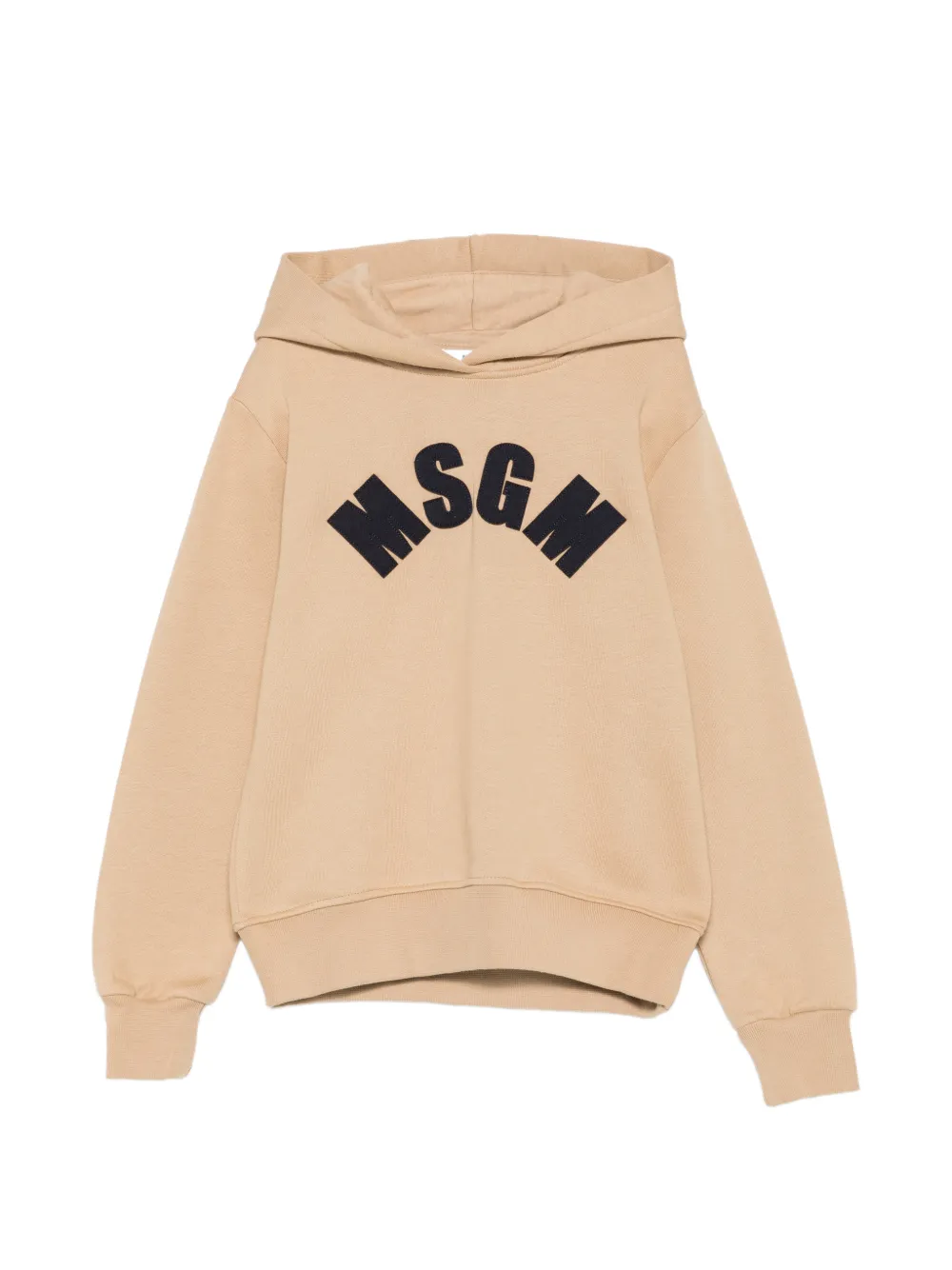 MSGM Kids logo-patch hoodie - Toni neutri