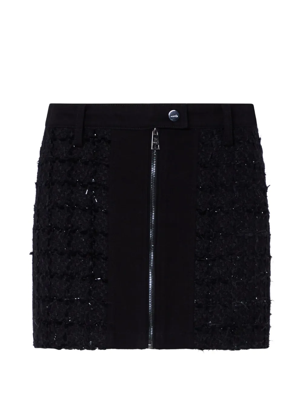 LIU JO bouclé mini skirt with zip - Nero