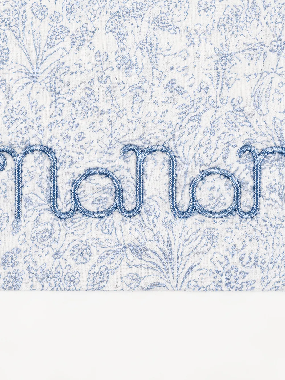 NANAN Deken met geborduurd logo en bloemenprint Wit