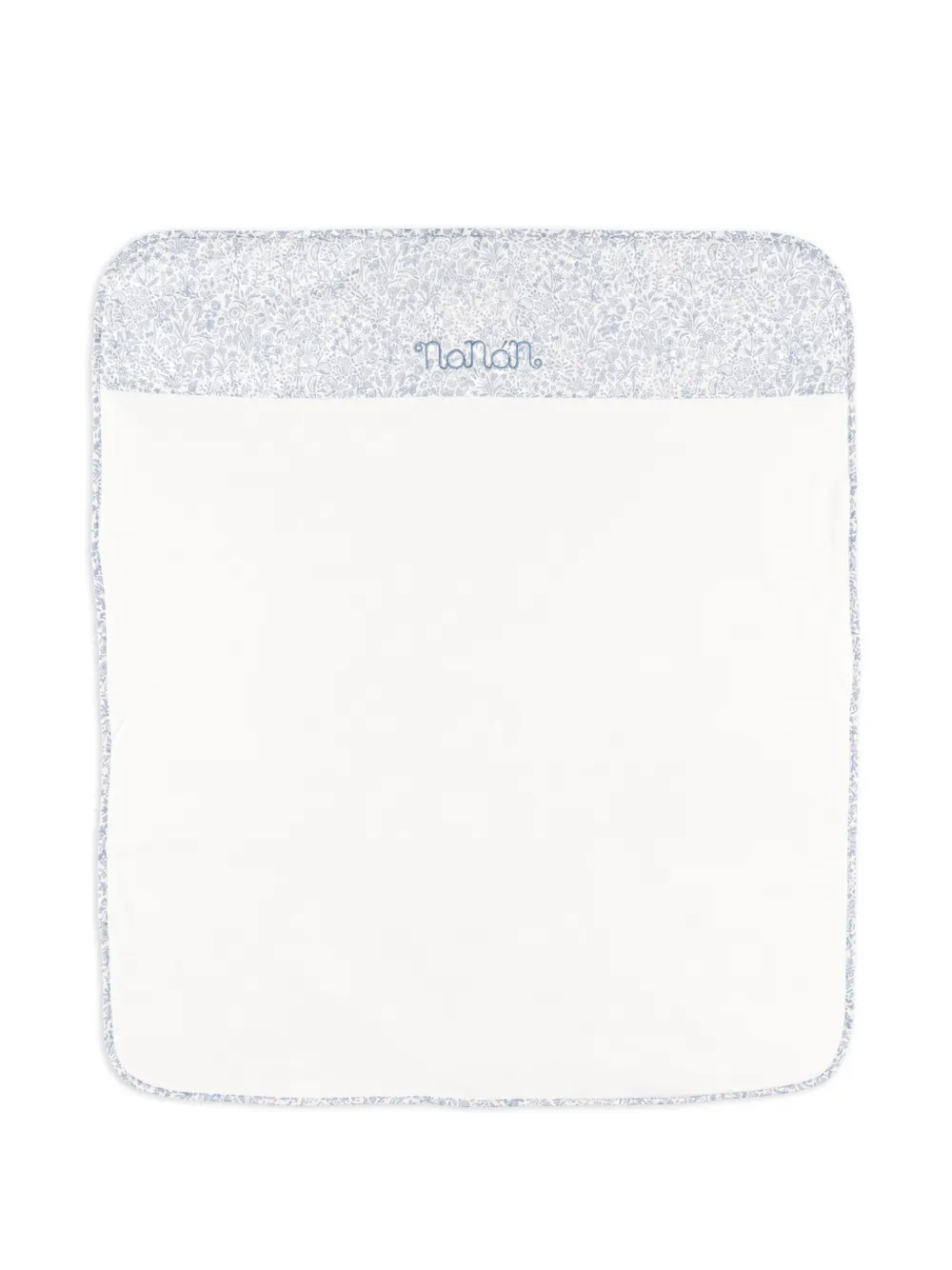 NANAN floral-print logo-embroidered blanket - Bianco