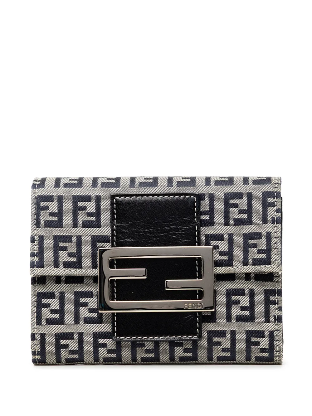 Fendi Pre-Owned Portafoglio tri-fold piccolo in tela con motivo Zucchino 2000-2010 - Grigio