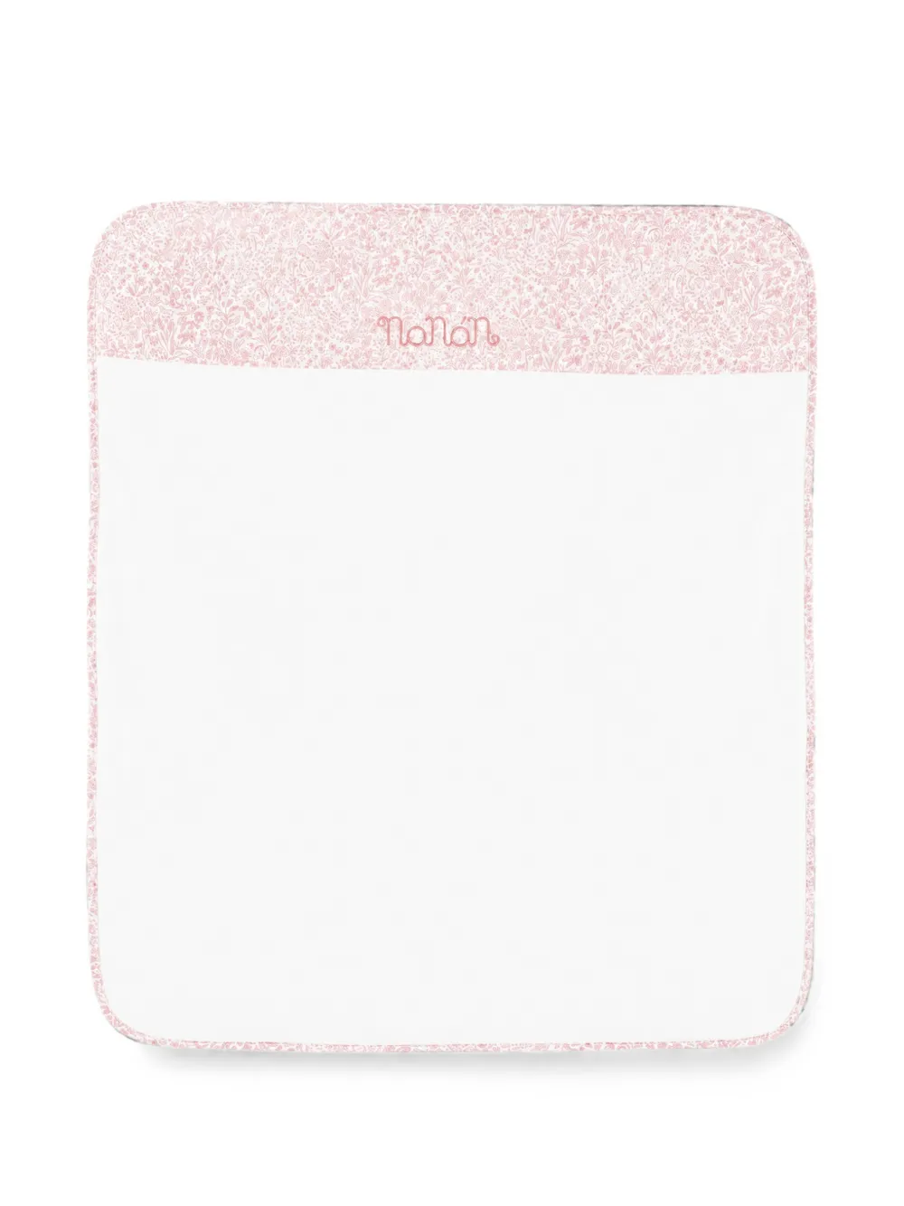 NANAN floral-print logo-embroidered blanket - Bianco