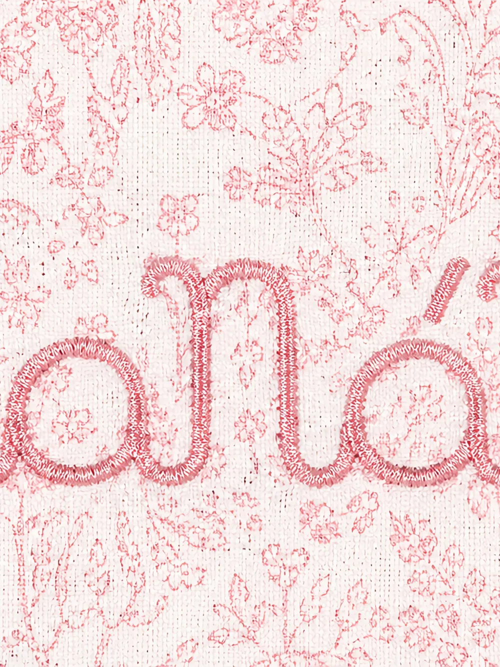 NANAN Deken met geborduurd logo en bloemenprint Wit