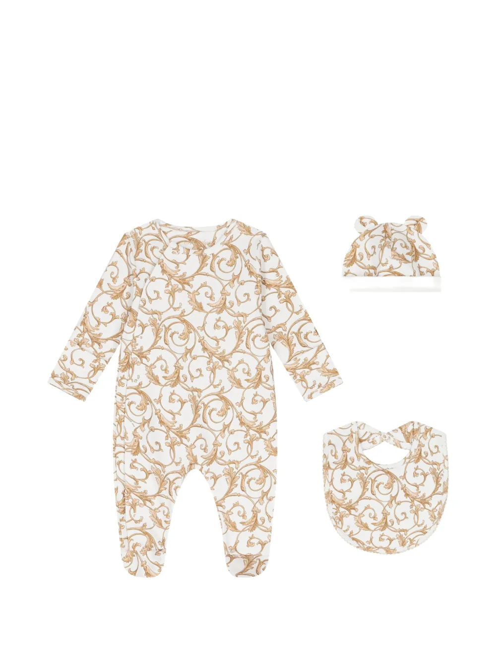 My Little Pie baroque-print cotton-jersey babygrow set - Weiß