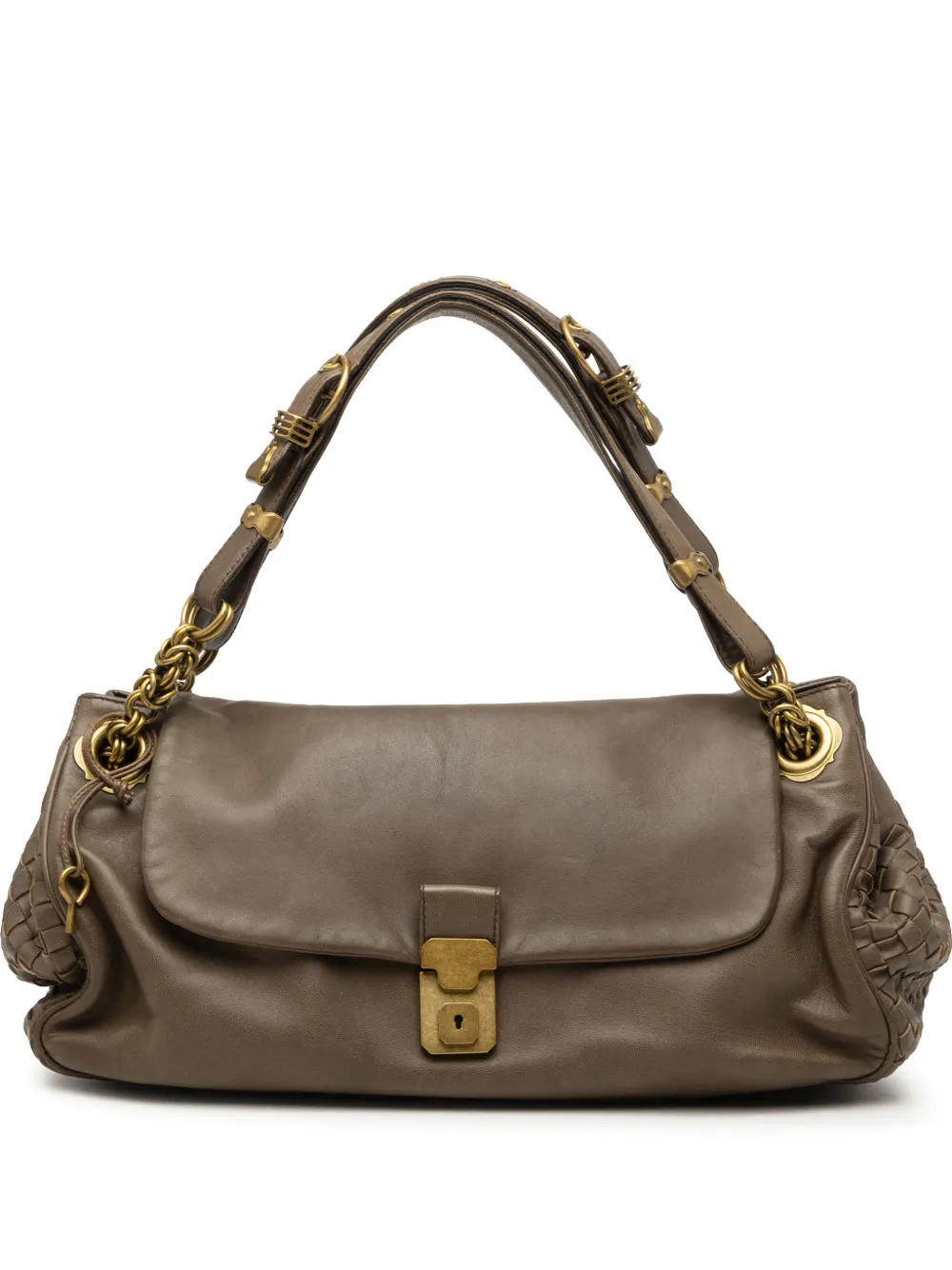 Bottega Veneta Pre-Owned 2007-2011 Intrecciato Trimmed Nappa Napoli handbag - Brown