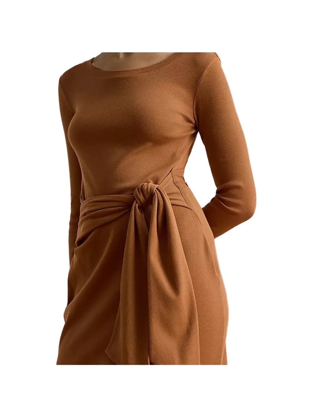 Lauren Ralph Lauren tie-waist side-slit dress - Braun