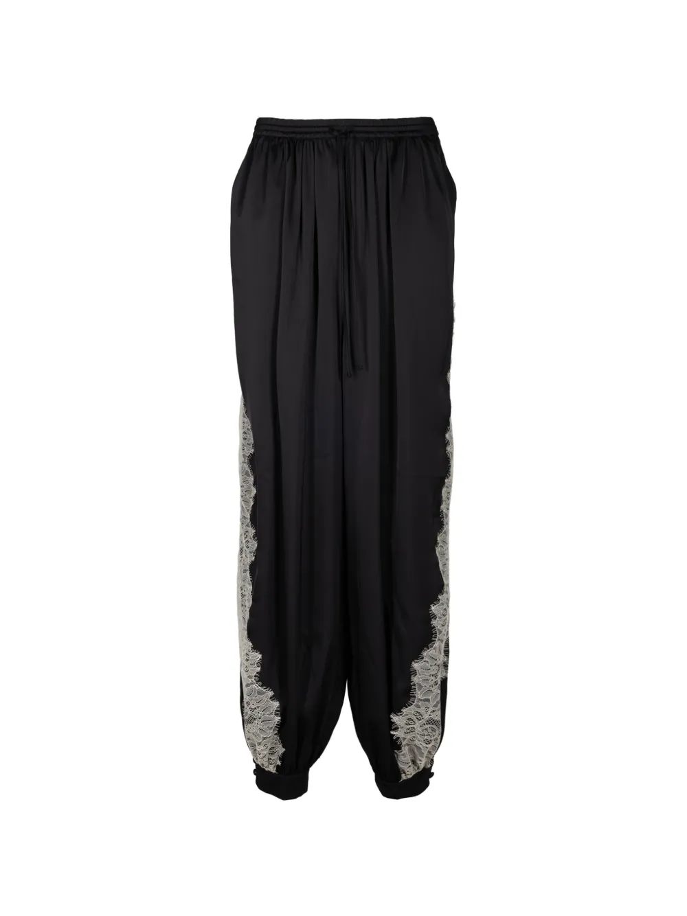 Cinq A Sept lace-trim Esme trousers - Nero