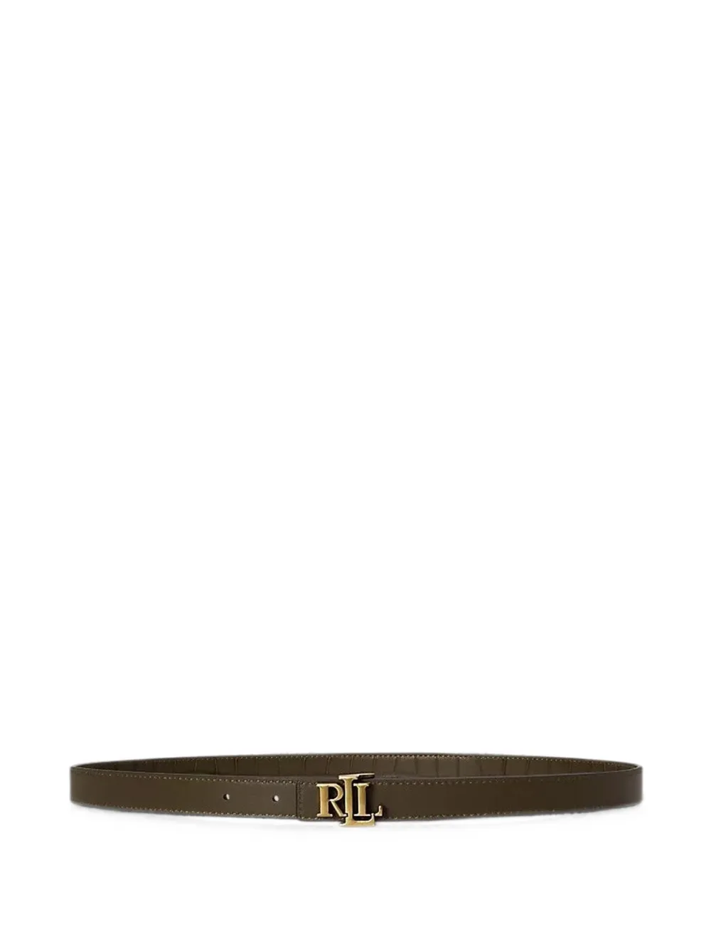 Ralph Lauren Logo-buckle Leather Belt In Black