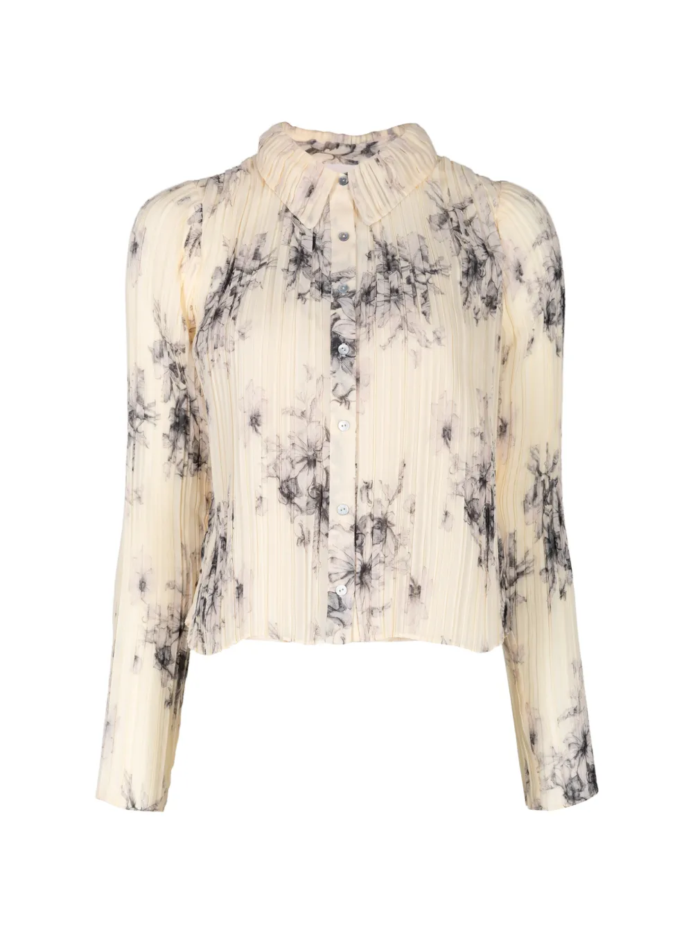 Cinq A Sept Delaine floral-print plissé-effect blouse - Toni neutri