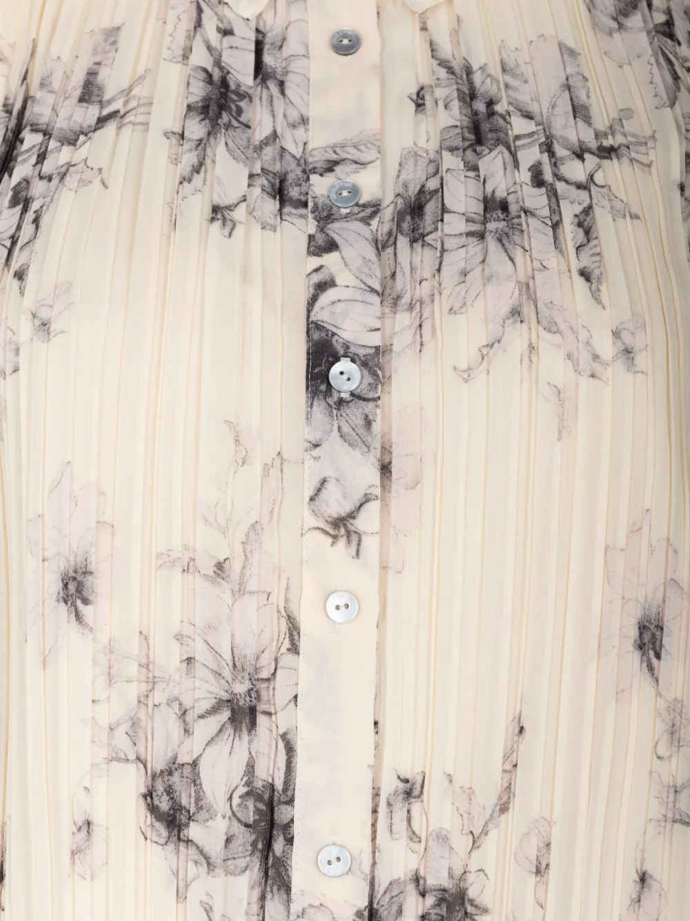 Cinq A Sept Delaine floral-print plissé-effect blouse Beige