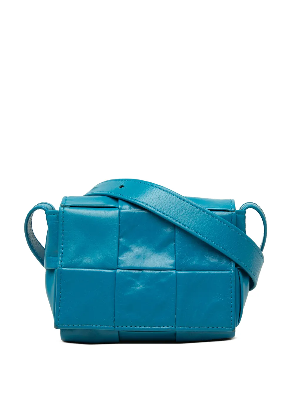 Bottega Veneta Pre-Owned 2012-2026 Candy Paper Intrecciato Cassette Umhängetasche aus Kalbsleder - Blau