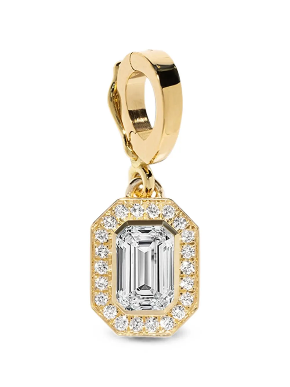 Azlee silhouette diamond emerald-cut pendant - Gold