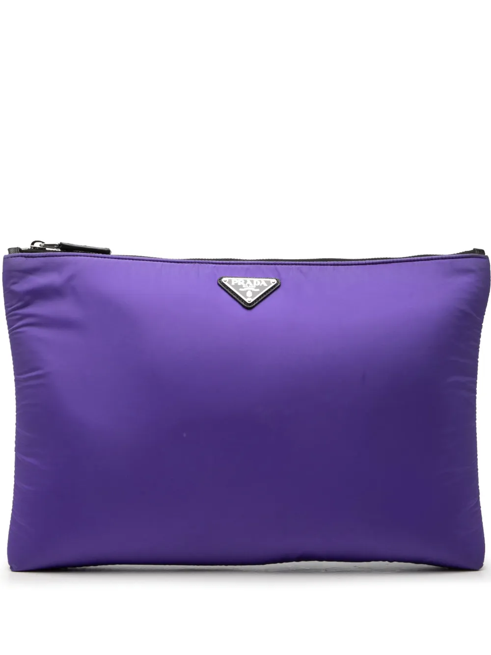 Prada Pre-Owned 2013-2026 Tessuto Zip Clutch mit Polsterung - Violett