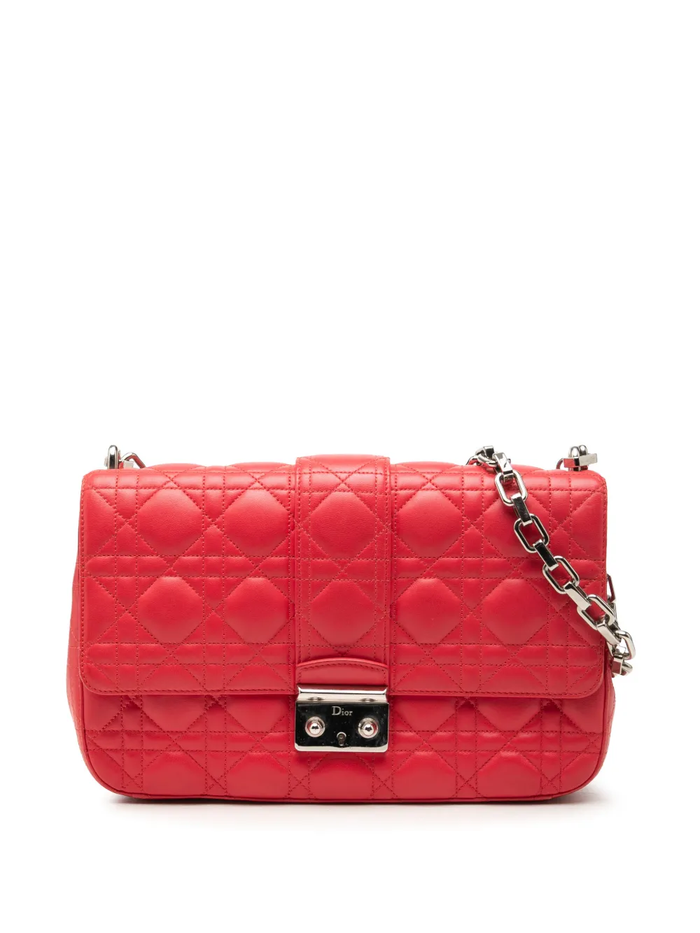 Christian Dior Pre-Owned 2011 Medium Lambskin Cannage Miss Dior Flap shoulder bag - Orange