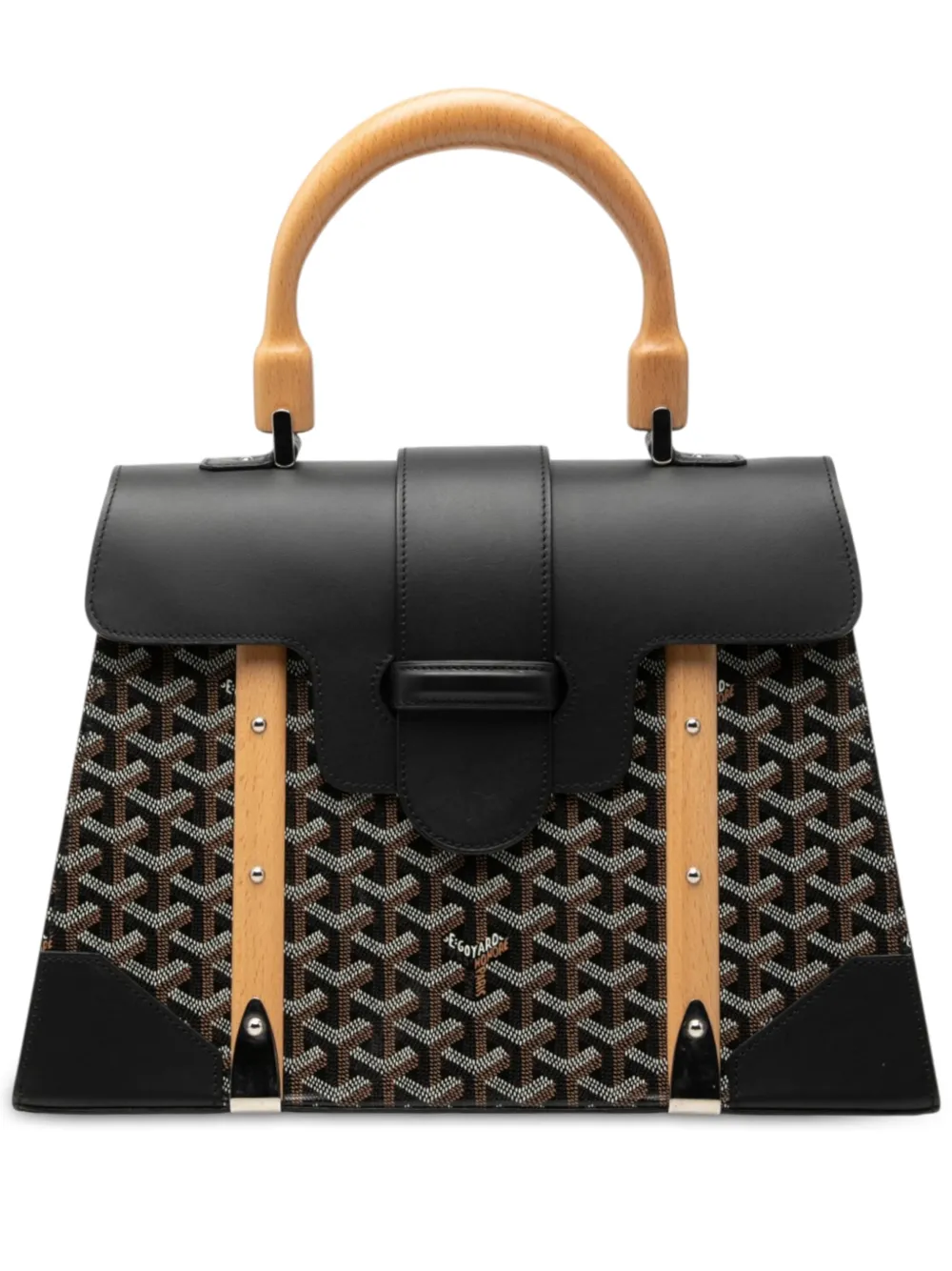 Goyard Pre-Owned Borsa a mano Saigon Structured MM in tela Goyardine 2018 - Nero