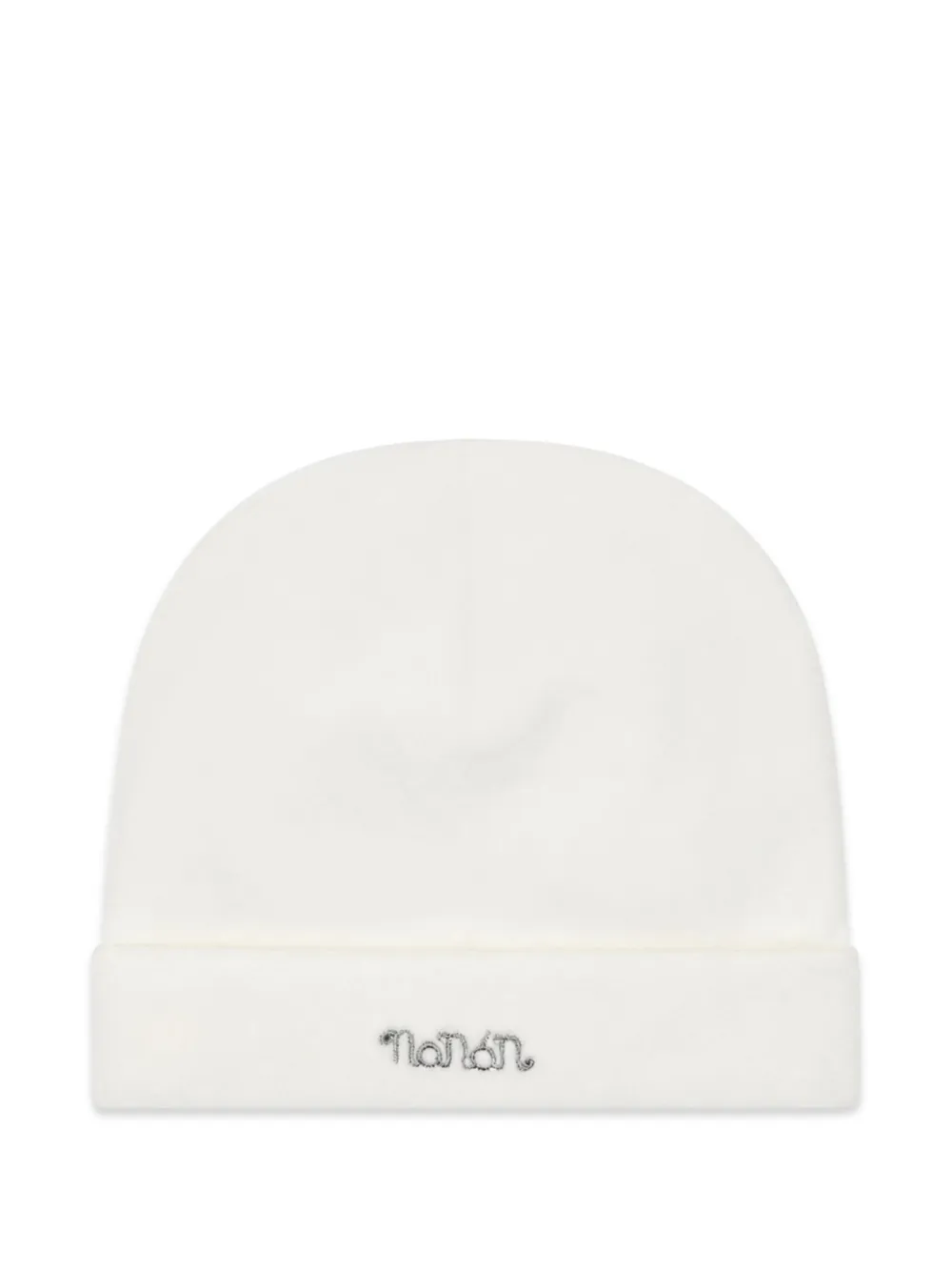 NANAN logo-embroidered beanie hat - Bianco