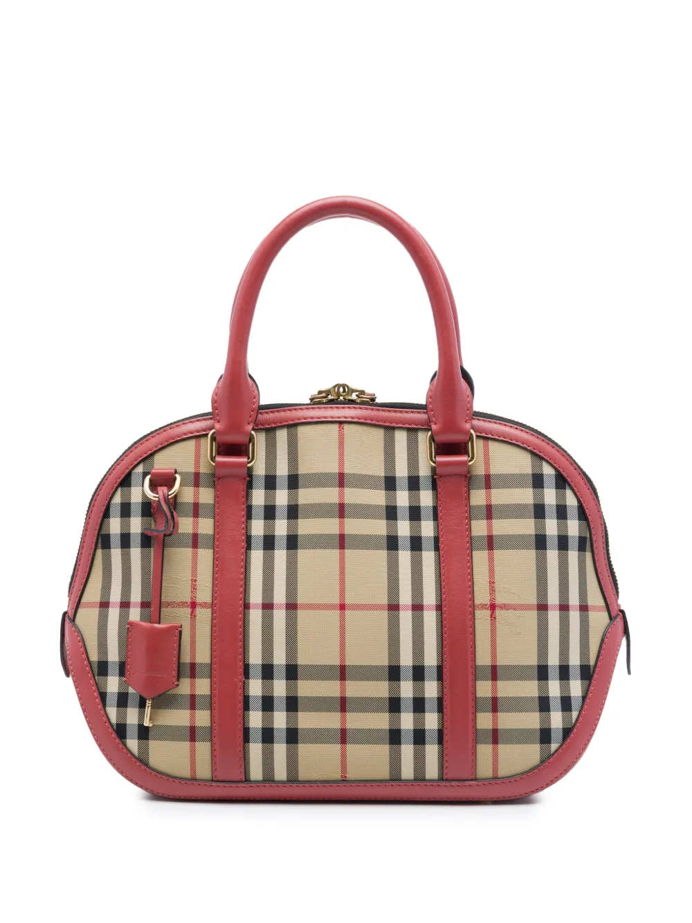 Burberry Pre-Owned 2000-2017 Small Haymarket Check Nylon Orchard Bowling Bag satchel - Pink