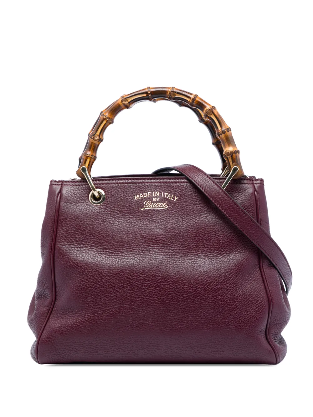 Gucci Pre-Owned Borsa shopper piccola in pelle di vitello e bambù 2016-2026 - Viola