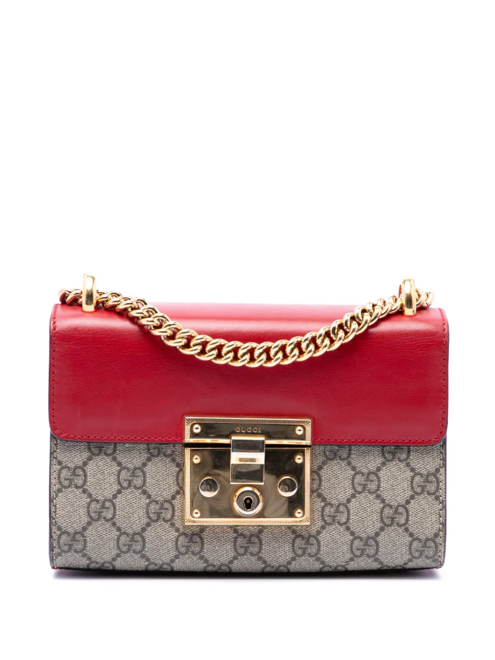 Gucci Pre-Owned Borsa a tracolla Padlock piccola in tessuto GG Supreme 2016-2026 - Toni neutri